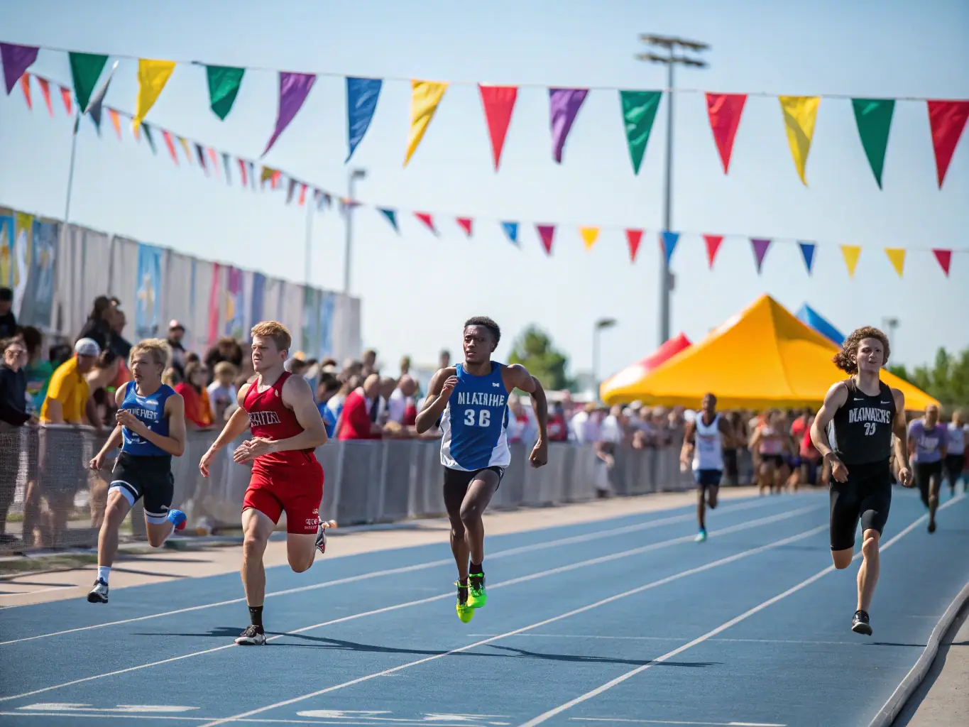 Students participating in a track and field event, highlighting the importance of physical fitness and healthy competition.